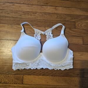 Cacique Lane Bryant BOOST PLUNGE BRA 40DD Razor Back Closure Wired Lace Band